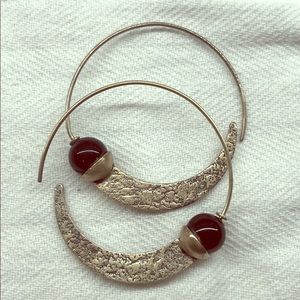 Hoop earrings with black beads
